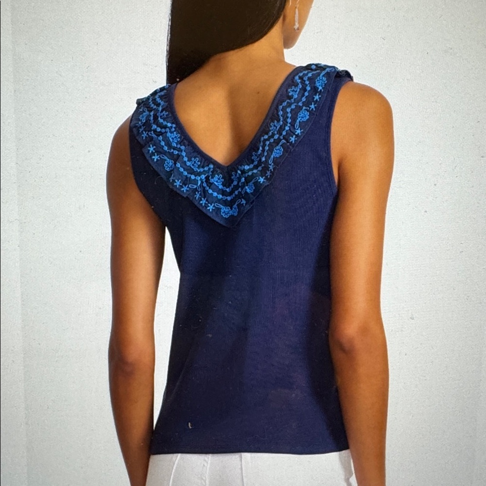 Johnny Was MIXED MEDIA FLUTTER TANK - Picture 3 of 3